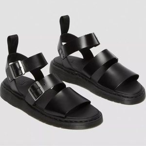 Dr Martens Gryphon Brando Leather Gladiator Sandal, Black W 9